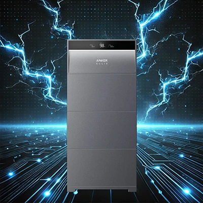 anker solix x1 with lightning bolts flying out of it